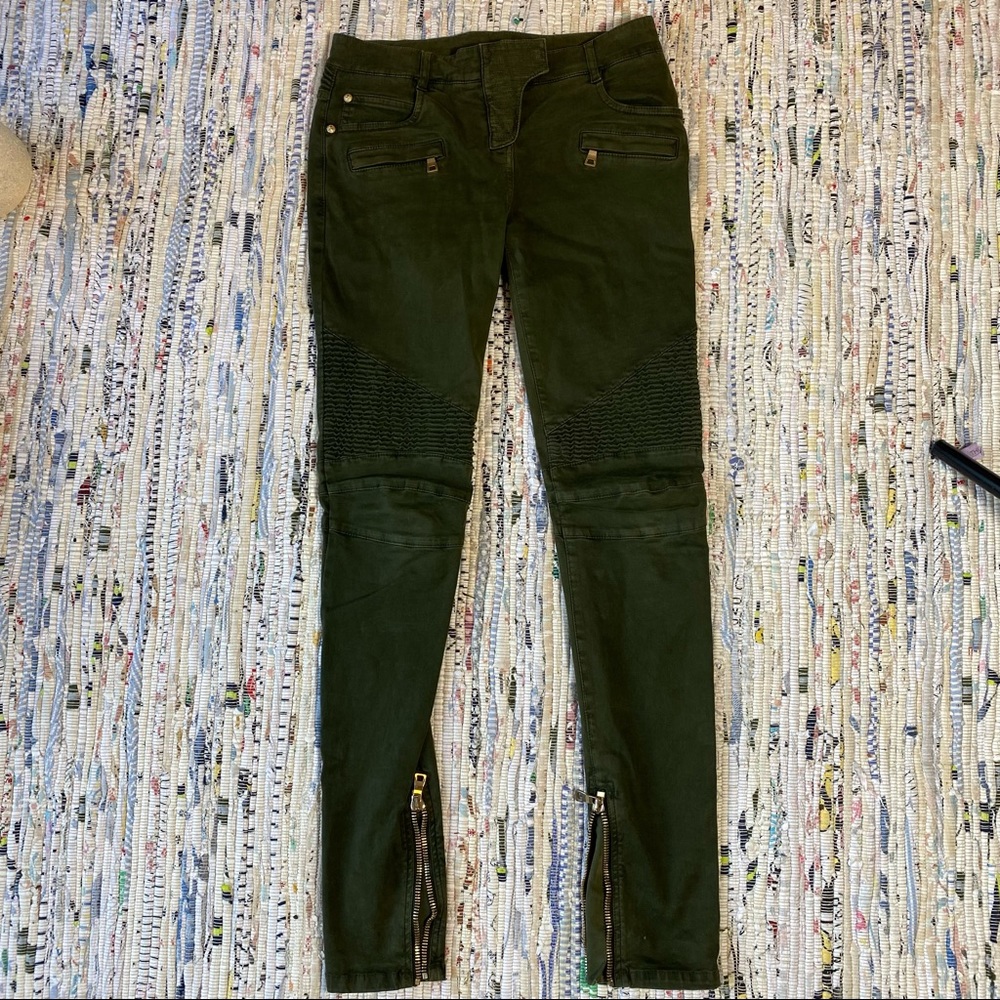 Balmain classic olive green skinny jeans. Worn once excellent condition